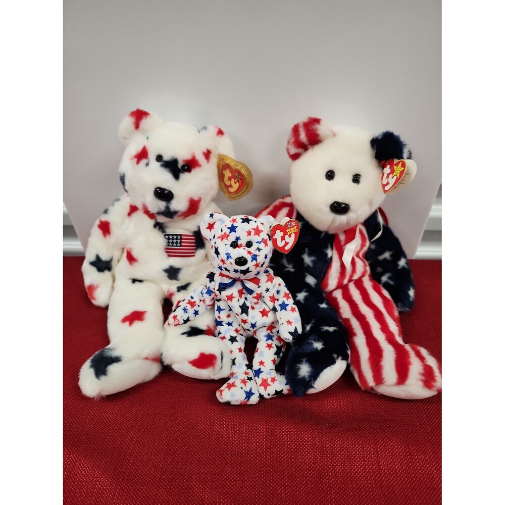Ty Beanie Buddies Glory and Spangle and Beanie Babies Red, White, and Blue